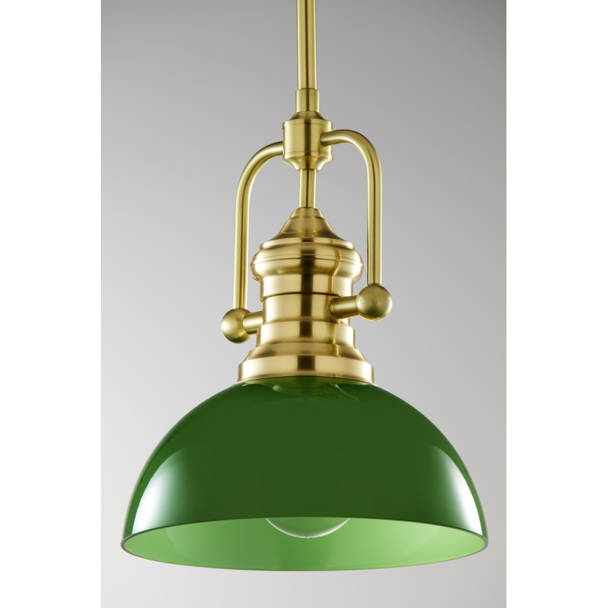 Jupiter 2073 - Suspension sur tige PLATINO 1xE27/15W/230V vert/doré
