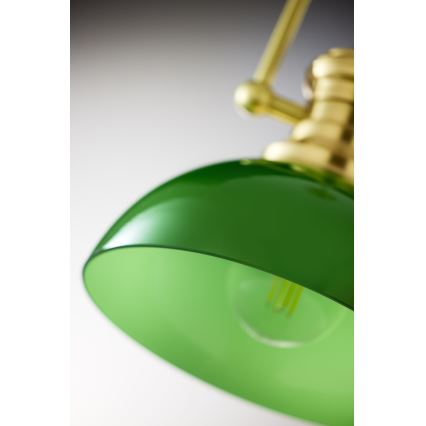 Jupiter 2073 - Suspension sur tige PLATINO 1xE27/15W/230V vert/doré