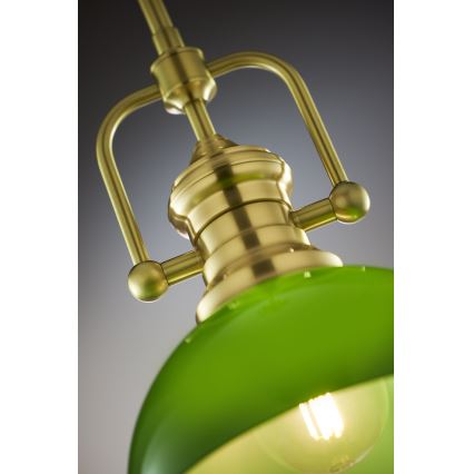 Jupiter 2073 - Suspension sur tige PLATINO 1xE27/15W/230V vert/doré