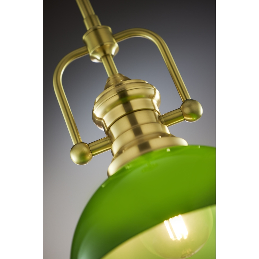 Jupiter 2073 - Suspension sur tige PLATINO 1xE27/15W/230V vert/doré