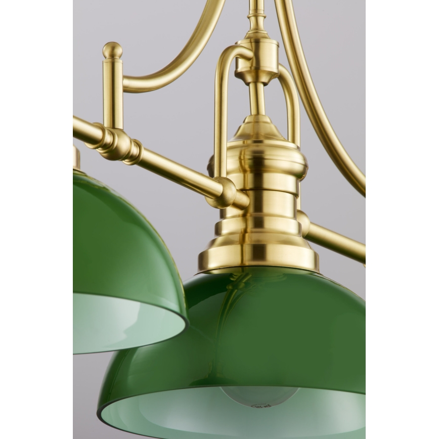 Jupiter 2074 - Hanglamp met staaf PLATINO 3xE27/15W/230V groen/goud