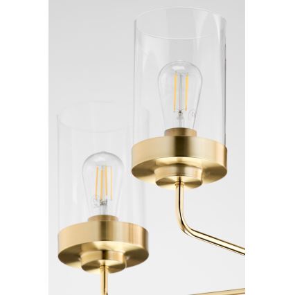 Jupiter 2087 - Kroonluchter met stang RAMIREZ 3xE27/15W/230V goud/zwart