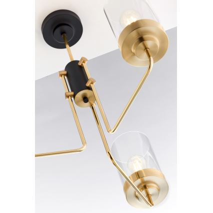 Jupiter 2087 - Kroonluchter met stang RAMIREZ 3xE27/15W/230V goud/zwart