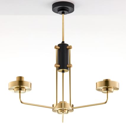 Jupiter 2087 - Kroonluchter met stang RAMIREZ 3xE27/15W/230V goud/zwart