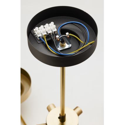 Jupiter 2087 - Kroonluchter met stang RAMIREZ 3xE27/15W/230V goud/zwart