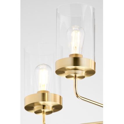 Jupiter 2088 - Kroonluchter met stang RAMIREZ 5xE27/15W/230V goud/zwart