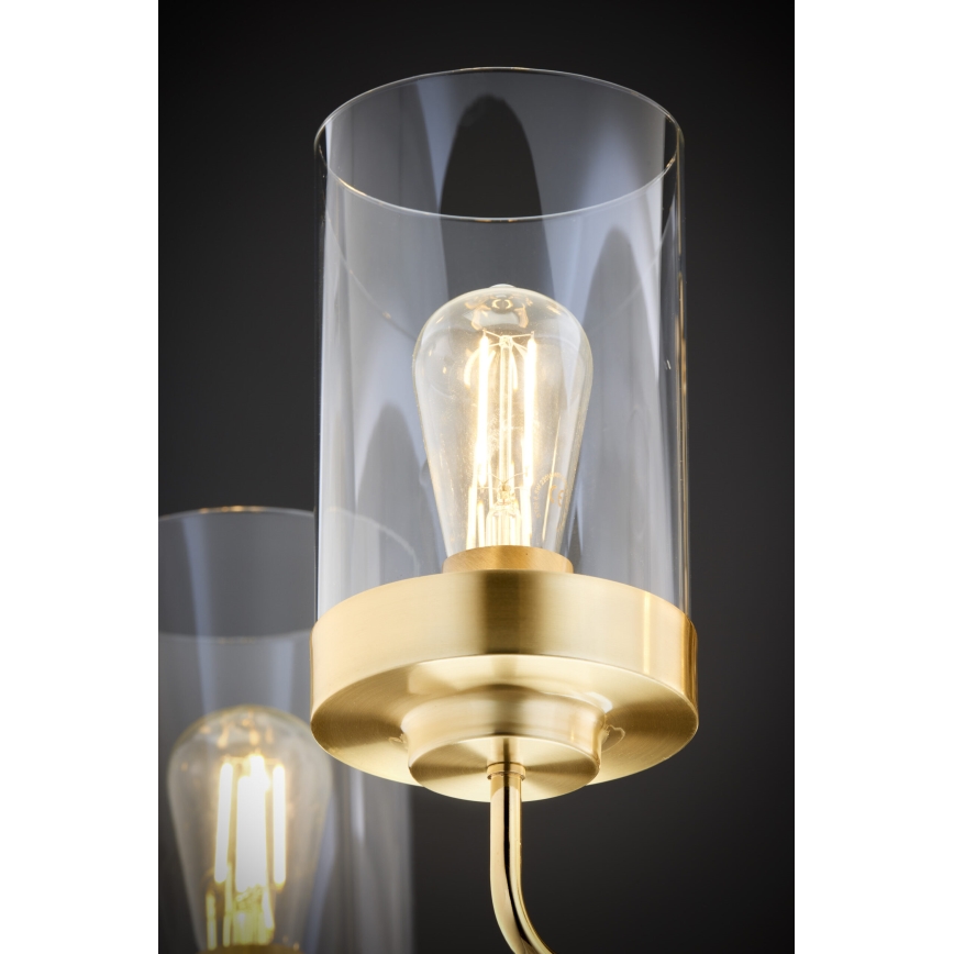 Jupiter 2088 - Kroonluchter met stang RAMIREZ 5xE27/15W/230V goud/zwart