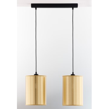 Jupiter 2091 - Hanglamp aan kabel CORTINA 2xE27/15W/230V goud/zwart