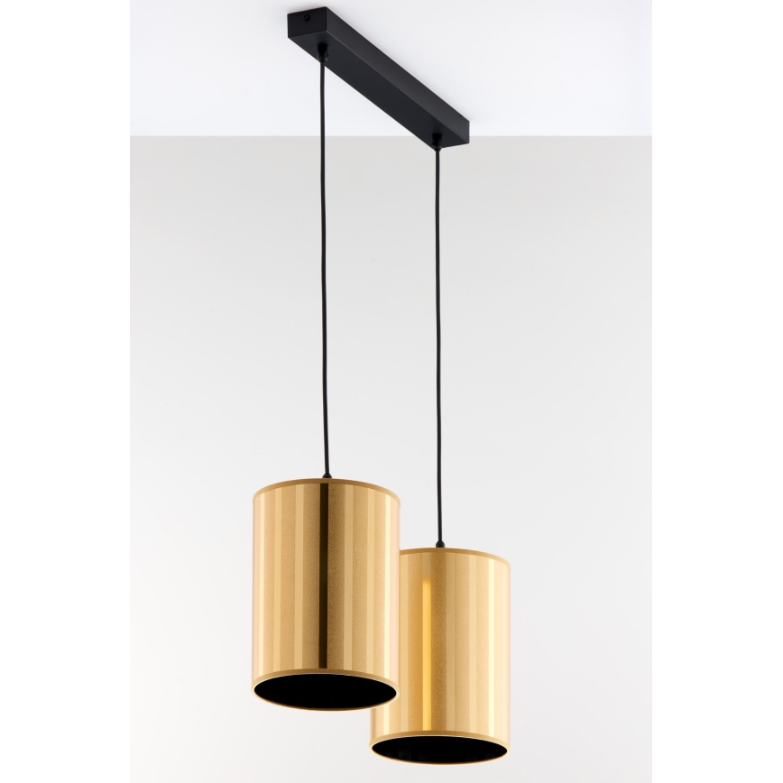 Jupiter 2091 - Hanglamp aan kabel CORTINA 2xE27/15W/230V goud/zwart