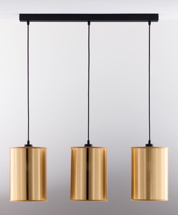 Jupiter 2092 - Hanglamp aan kabel CORTINA 3xE27/15W/230V goud/zwart