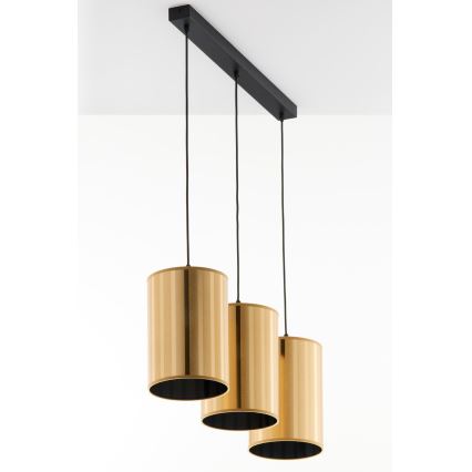 Jupiter 2092 - Hanglamp aan kabel CORTINA 3xE27/15W/230V goud/zwart