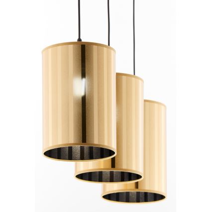 Jupiter 2092 - Hanglamp aan kabel CORTINA 3xE27/15W/230V goud/zwart