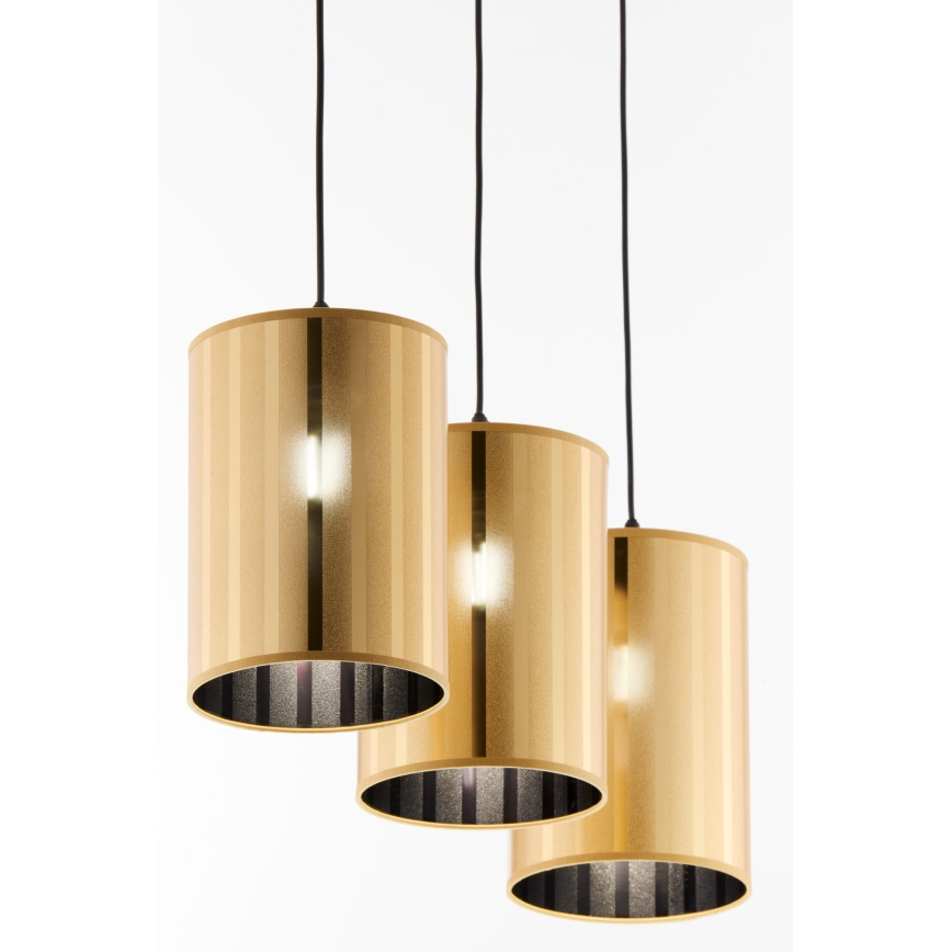 Jupiter 2092 - Suspension sur câble CORTINA 3xE27/15W/230V doré/noir