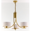 Jupiter 2096 - Kroonluchter met ketting ARTHUR 3xE27/15W/230V wit/goud/marmerdecor