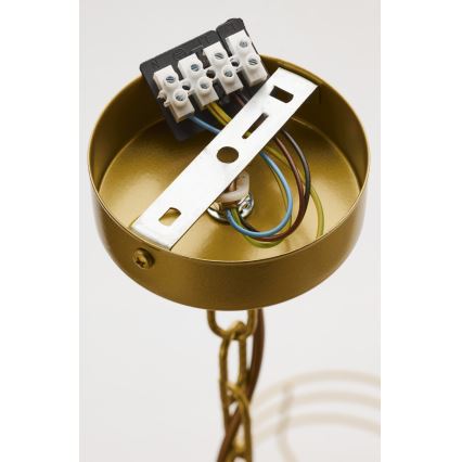 Jupiter 2097 - Kroonluchter met ketting ARTHUR 5xE27/15W/230V wit/goud/marmerdecor