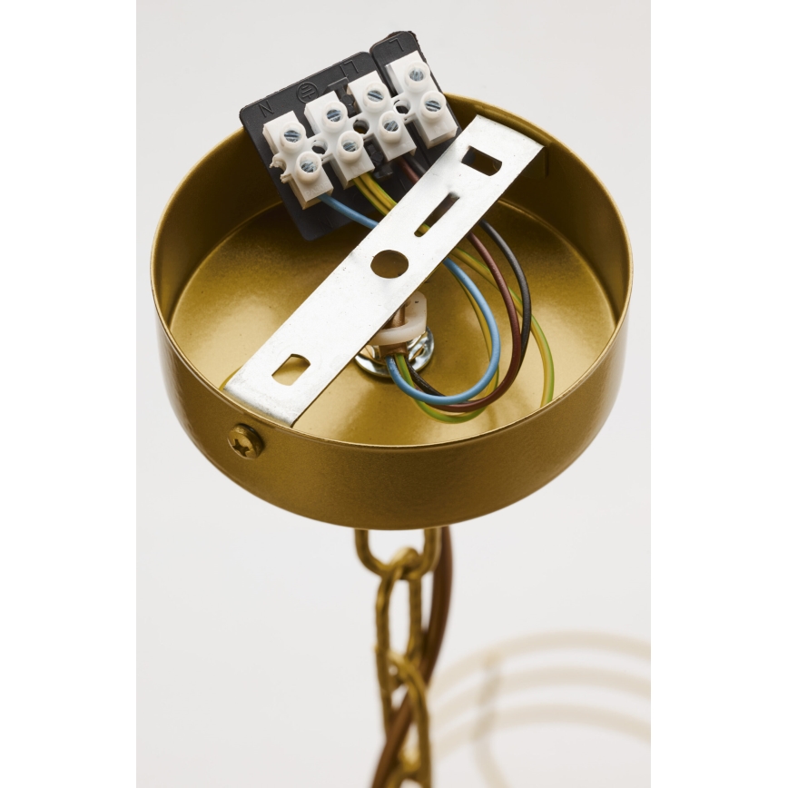 Jupiter 2097 - Kroonluchter met ketting ARTHUR 5xE27/15W/230V wit/goud/marmerdecor