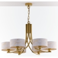 Jupiter 2098 - Hangkroonluchter met ketting ARTHUR 6xE27/15W/230V wit/goud/marmerdecor