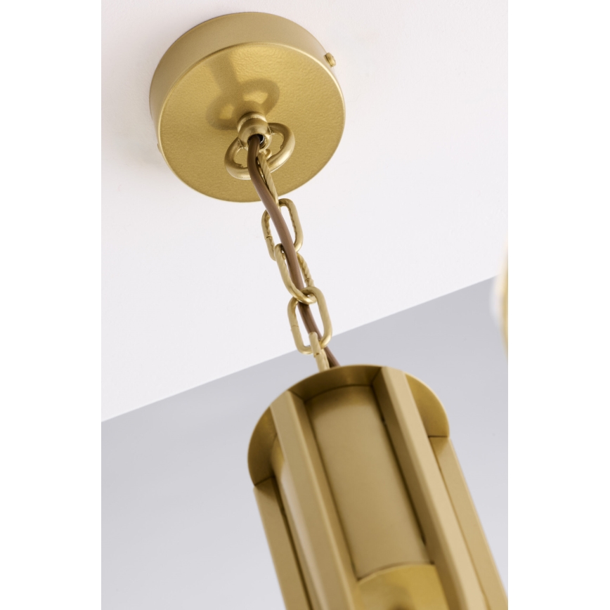 Jupiter 2098 - Hangkroonluchter met ketting ARTHUR 6xE27/15W/230V wit/goud/marmerdecor