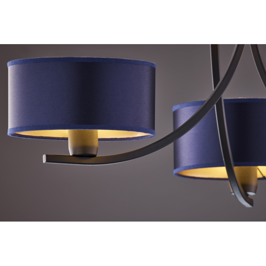 Jupiter 2099 - Lustre sur chaîne ARTHUR 3xE27/15W/230V bleu/noir