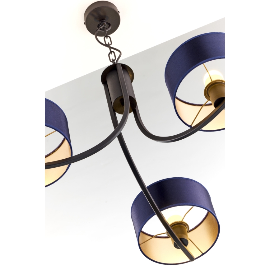 Jupiter 2099 - Lustre sur chaîne ARTHUR 3xE27/15W/230V bleu/noir