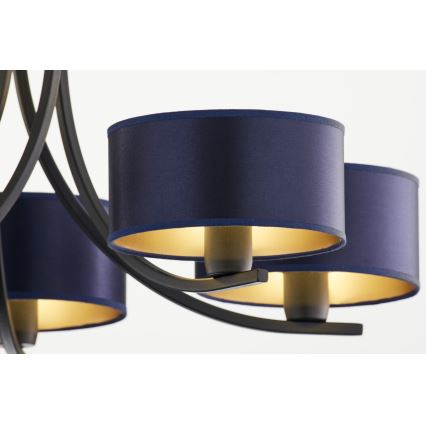 Jupiter 2101 - Lustre sur chaîne ARTHUR 5xE27/15W/230V bleu/noir