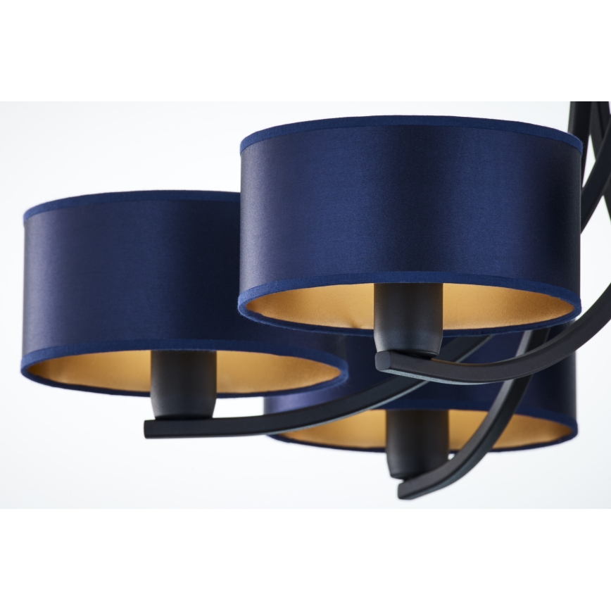 Jupiter 2102 - Lustre à chaîne ARTHUR 6xE27/15W/230V bleu/noir