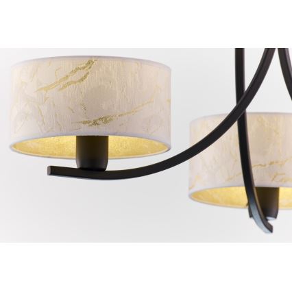 Jupiter 2103 - Kroonluchter aan ketting ARTHUR 3xE27/15W/230V wit/zwart/marmerdecor