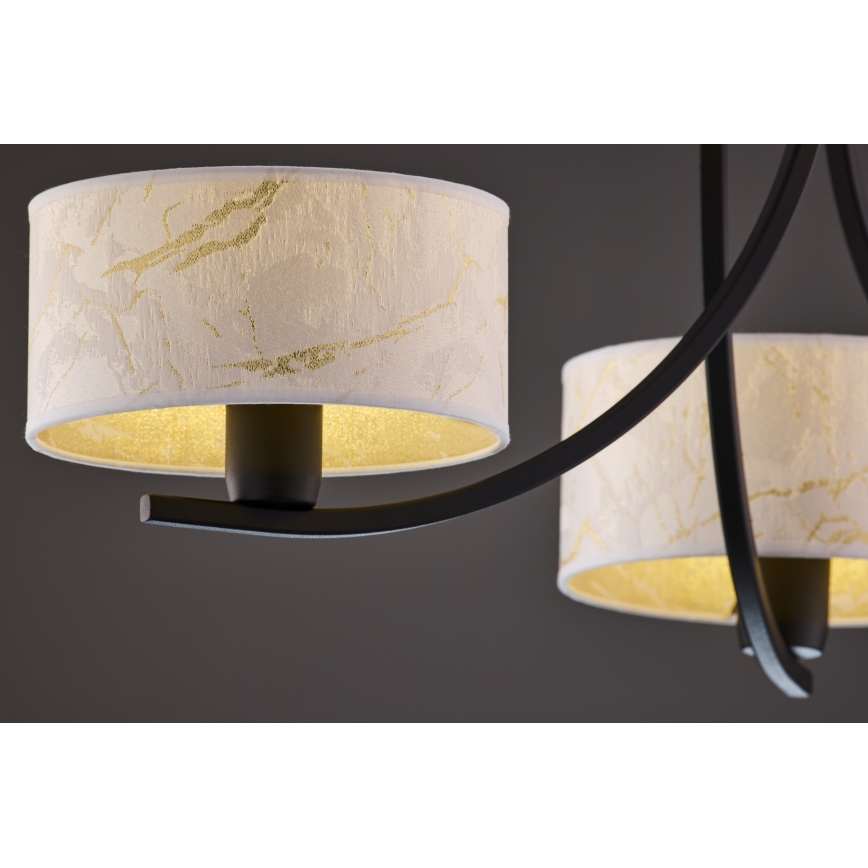 Jupiter 2103 - Kroonluchter aan ketting ARTHUR 3xE27/15W/230V wit/zwart/marmerdecor