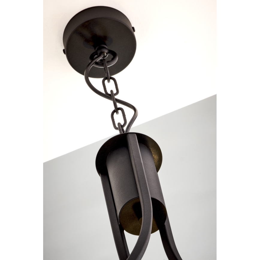 Jupiter 2103 - Kroonluchter aan ketting ARTHUR 3xE27/15W/230V wit/zwart/marmerdecor