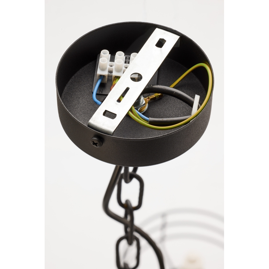 Jupiter 2104 - Kroonluchter met ketting ARTHUR 5xE27/15W/230V wit/zwart/marmerdecor