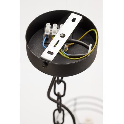 Jupiter 2105 - Lustre à chaîne ARTHUR 6xE27/15W/230V blanc/noir/décor marbre