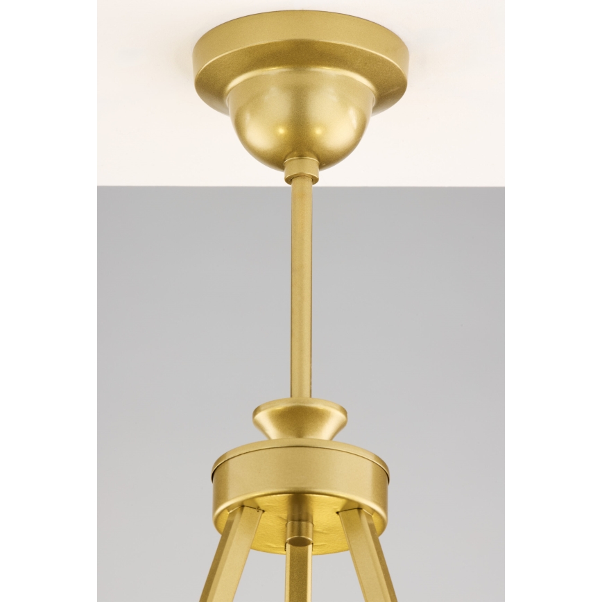 Jupiter 2109 - Stijlvolle kroonluchter aan stang KASZMIR 3xE27/15W/230V wit/goudkleurig/marmerdecor