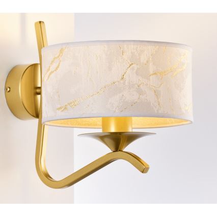 Jupiter 2111 - Wandlamp KASZMIR 1xE27/15W/230V wit/goud/marmerdecor
