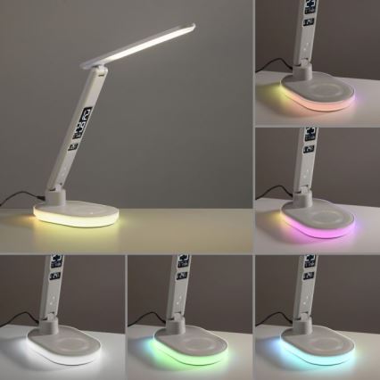 JUST LIGHT. 11018-16 - LED RGBW Dimbare Touch Tafellamp met Draadloze Oplading TINA LED/4W/230V wit