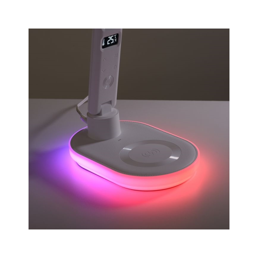 JUST LIGHT. 11018-16 - LED RGBW Dimbare Touch Tafellamp met Draadloze Oplading TINA LED/4W/230V wit