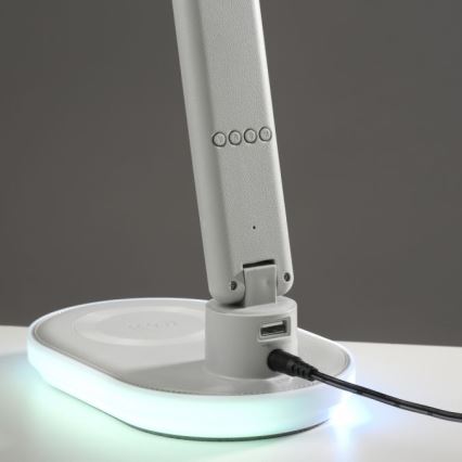 JUST LIGHT. 11018-16 - LED RGBW Dimbare Touch Tafellamp met Draadloze Oplading TINA LED/4W/230V wit