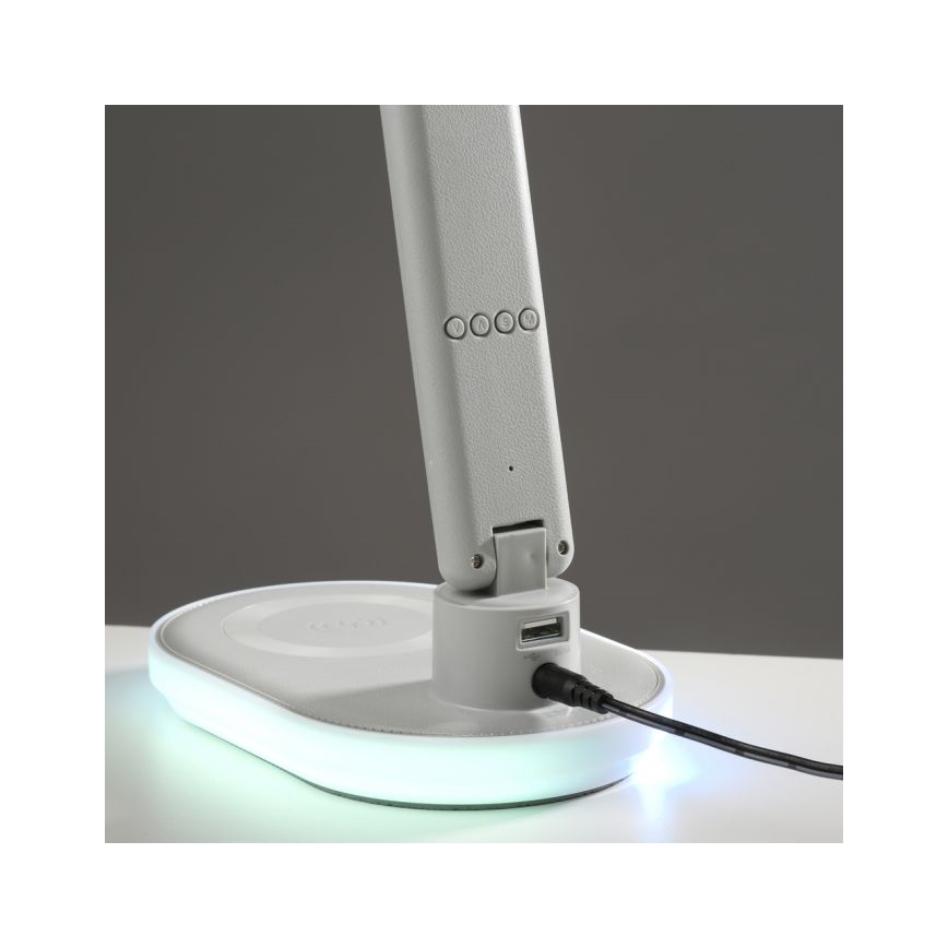 JUST LIGHT. 11018-16 - LED RGBW Dimbare Touch Tafellamp met Draadloze Oplading TINA LED/4W/230V wit