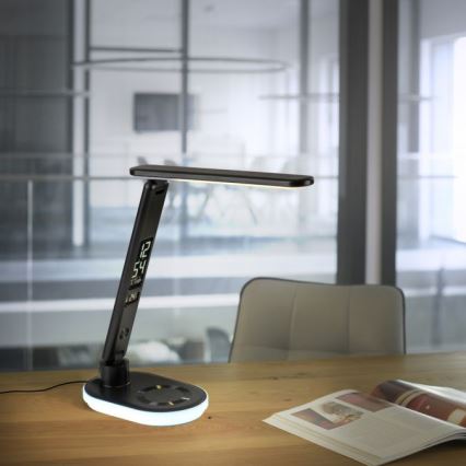 JUST LIGHT. 11018-18 - Lampe de table tactile dimmable à LED RGBW avec chargement sans fil TINA LED/4W/230V noir