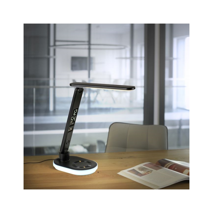 JUST LIGHT. 11018-18 - Lampe de table tactile dimmable à LED RGBW avec chargement sans fil TINA LED/4W/230V noir