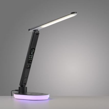 JUST LIGHT. 11018-18 - Lampe de table tactile dimmable à LED RGBW avec chargement sans fil TINA LED/4W/230V noir