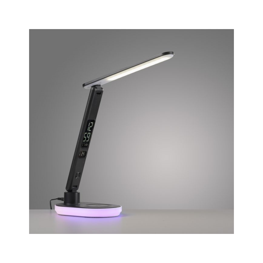 JUST LIGHT. 11018-18 - Lampe de table tactile dimmable à LED RGBW avec chargement sans fil TINA LED/4W/230V noir