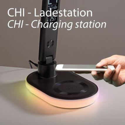 JUST LIGHT. 11018-18 - Lampe de table tactile dimmable à LED RGBW avec chargement sans fil TINA LED/4W/230V noir