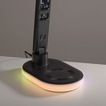 JUST LIGHT. 11018-18 - Lampe de table tactile dimmable à LED RGBW avec chargement sans fil TINA LED/4W/230V noir