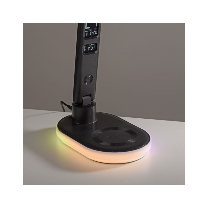 JUST LIGHT. 11018-18 - Lampe de table tactile dimmable à LED RGBW avec chargement sans fil TINA LED/4W/230V noir