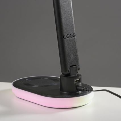 JUST LIGHT. 11018-18 - Lampe de table tactile dimmable à LED RGBW avec chargement sans fil TINA LED/4W/230V noir