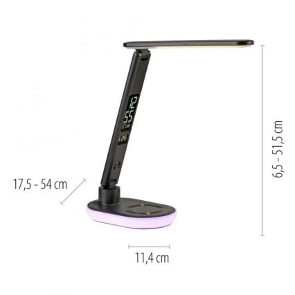 JUST LIGHT. 11018-18 - LED RGBW LED Dimbare touch tafellamp met draadloos opladen TINA LED/4W/230V
