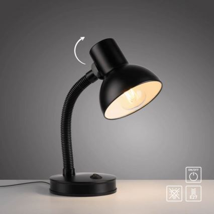 JUST LIGHT. 11080-18 - Lampe de bureau flexible FLEXI 1xE27/25W/230V noir