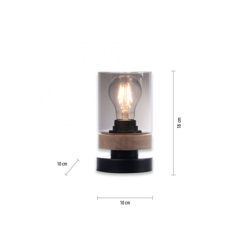 JUST LIGHT. 11310-18 - Tafellamp PASQUAL 1xE27/40W/230V zwart/rubberen boom