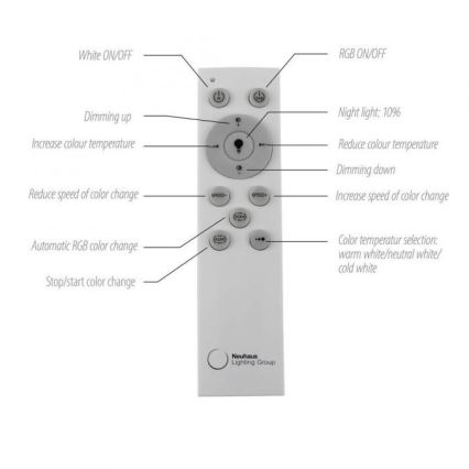 JUST LIGHT. 11327-95 - Plafonnier RGBW à intensité variable RENDA LED/31W/230V 2700-5000K + télécommande