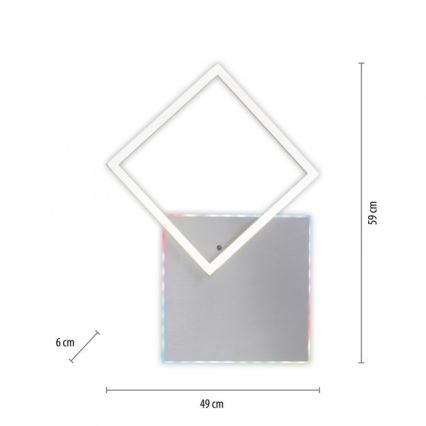 JUST LIGHT. 11327-95 - Plafonnier RGBW à intensité variable RENDA LED/31W/230V 2700-5000K + télécommande